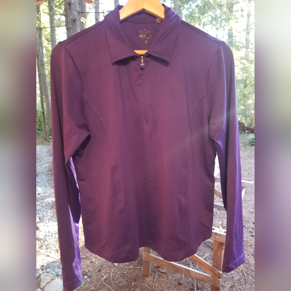 EP Tour Tech Ladies Women's Golf Jacket Zip Up Purple Blue Medium Windbreaker